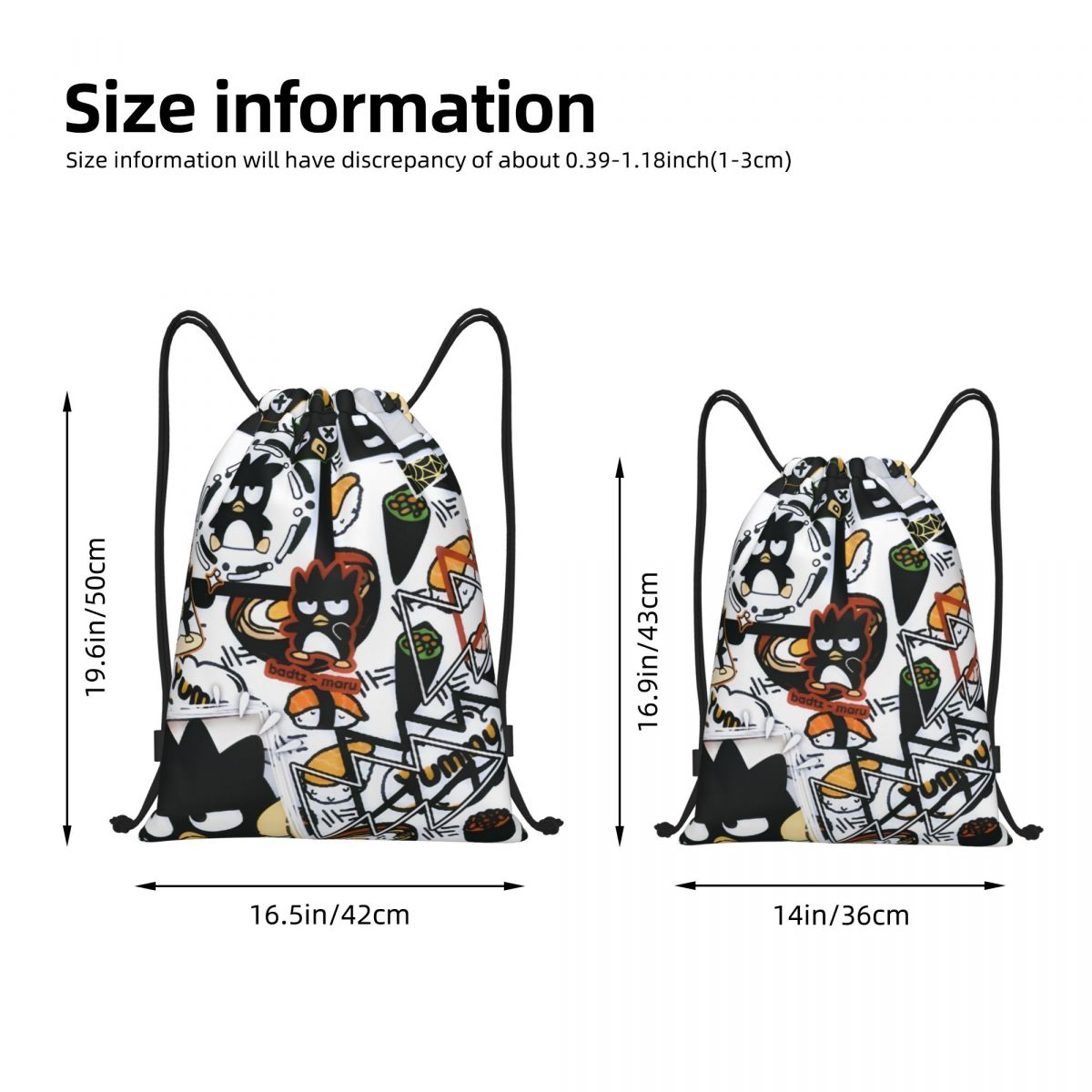 Cute Cartoon Penguin Bad Badtz – Drawstring Gym Bag recenzja i cena