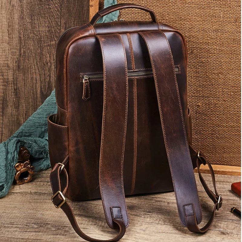 Men's Top Grain Waxed Leather  – Leather Backpack Vintage recenzja i cena