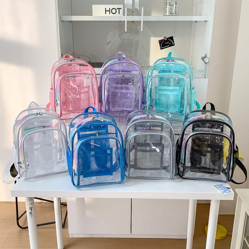 PVC Transparent Zipper Large C – Fashion Backpack Women recenzja i cena