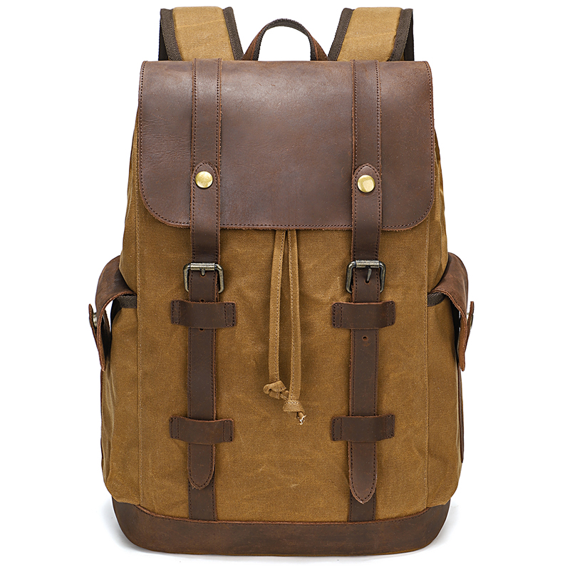 Men's Backpack Vintage Waxed C – Leather Backpack Vintage recenzja i cena