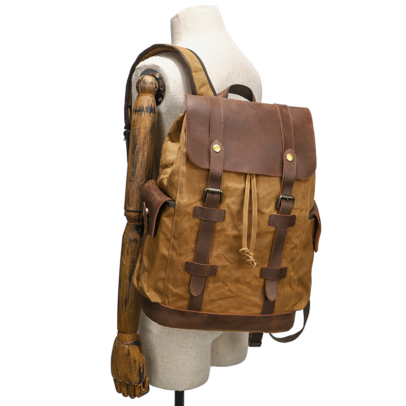 Men's Backpack Vintage Waxed C – Leather Backpack Vintage recenzja i cena