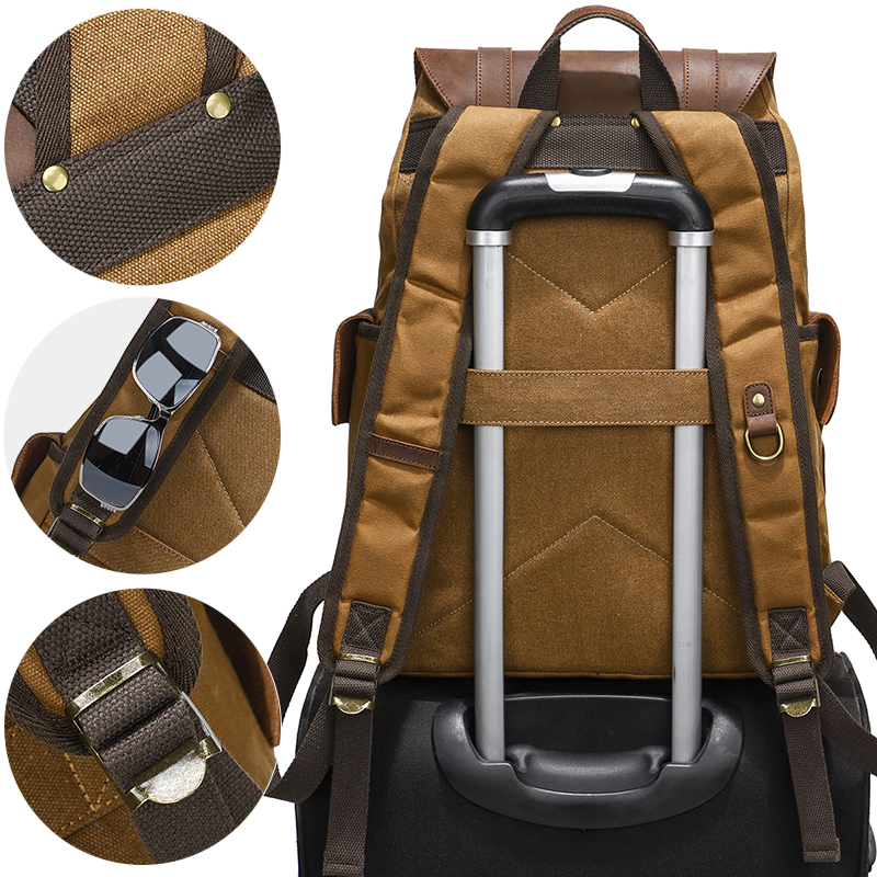 Men's Backpack Vintage Waxed C – Leather Backpack Vintage recenzja i cena