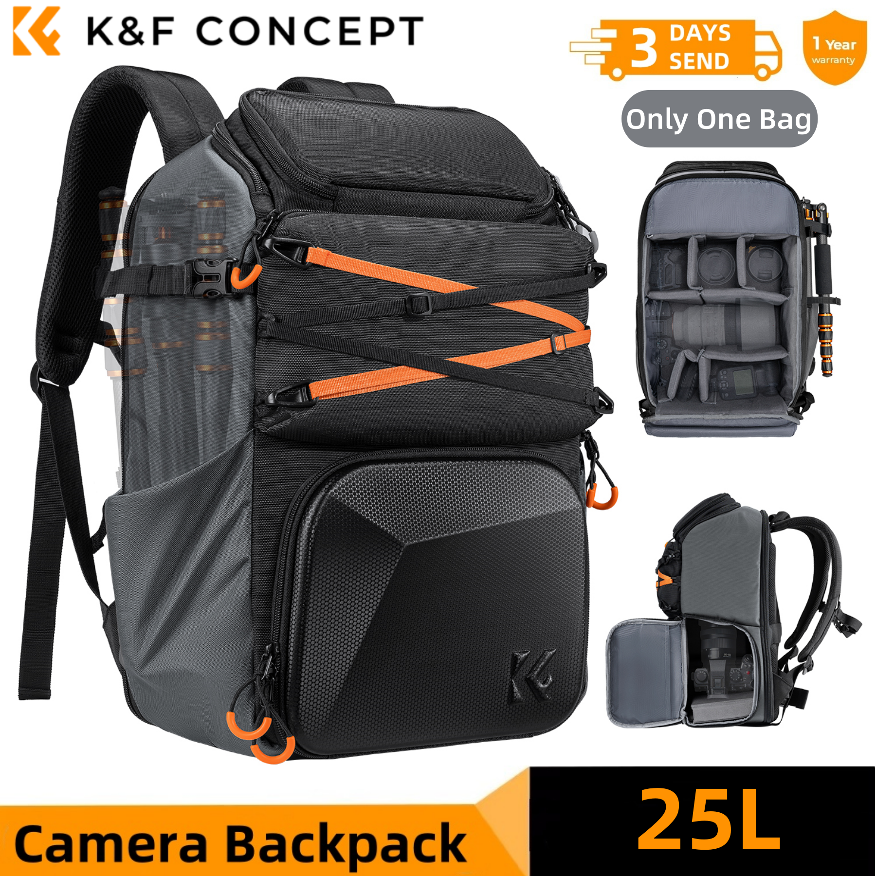 K&F CONCEPT 25L Outdoor Camera – Rain Cover Backpack recenzja i cena