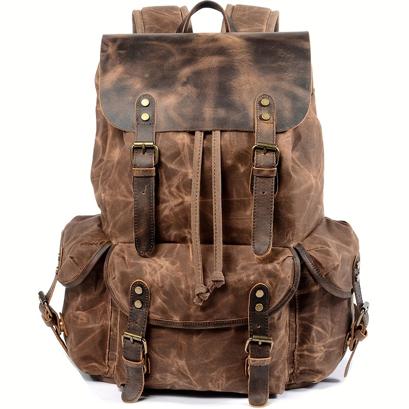 Vintage Men'S Leather Backpack – Canvas Backpack Casual recenzja i cena