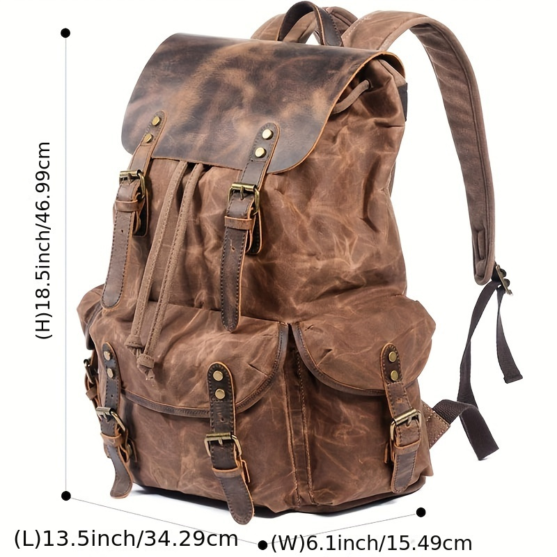 Vintage Men'S Leather Backpack – Canvas Backpack Casual recenzja i cena