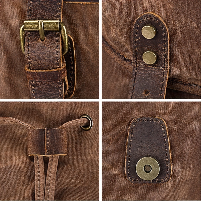 Vintage Men'S Leather Backpack – Canvas Backpack Casual recenzja i cena