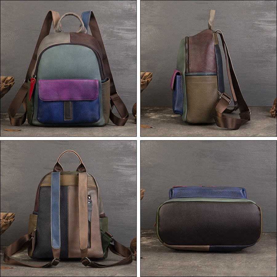 【New Arrival】 Vintage Color Bl – Leather Backpack Vintage recenzja i cena