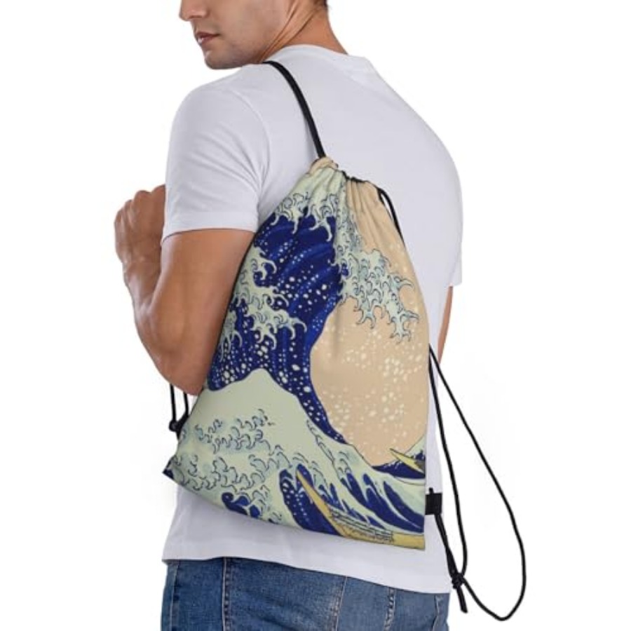 Japanese Kanagawa Ocean Great  – Drawstring Gym Bag recenzja i cena