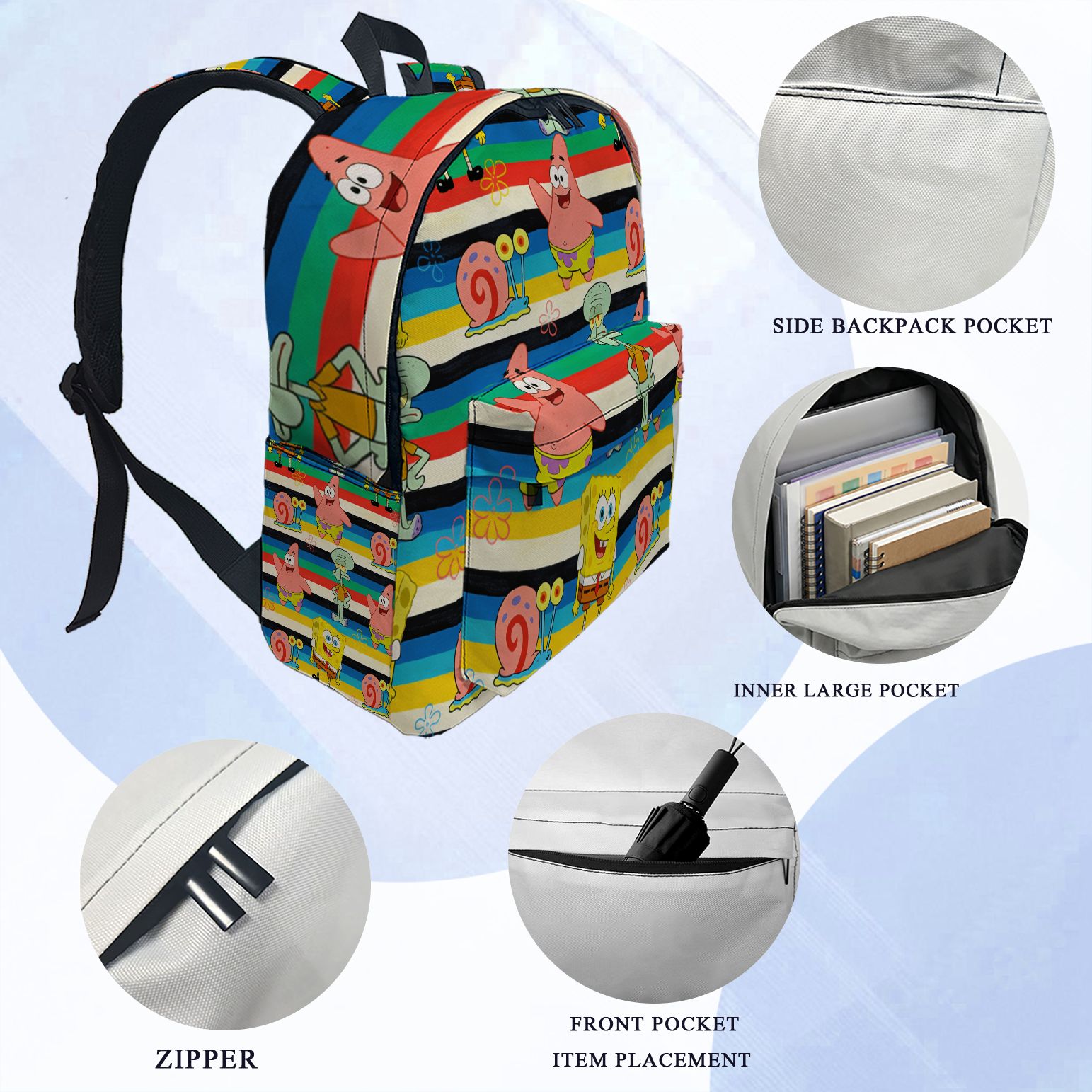 SpongeBob SquarePants Striped  – School Backpack Teen recenzja i cena