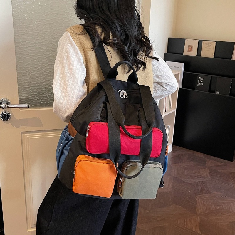 Multi-pocket Checkered Youth B – Canvas Backpack Casual recenzja i cena