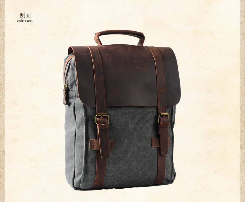 Fashion Male Backpack Leather  – Rucksack Military Style recenzja i cena