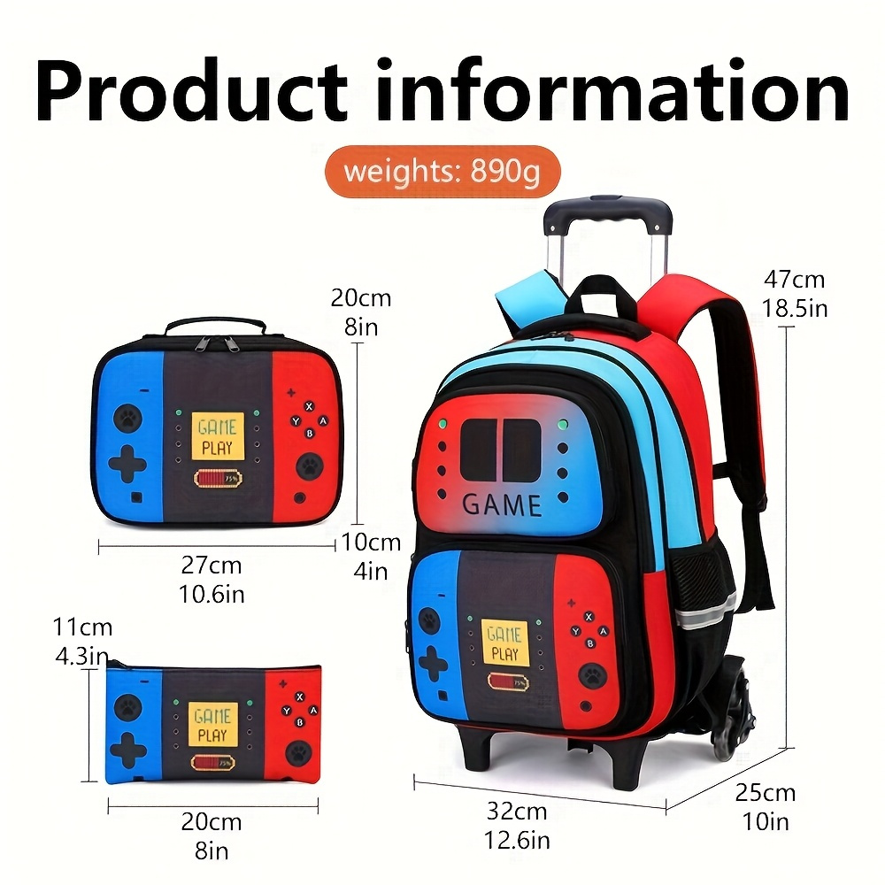 3PCS Kids Rolling Backpack for – School Backpack Teen recenzja i cena