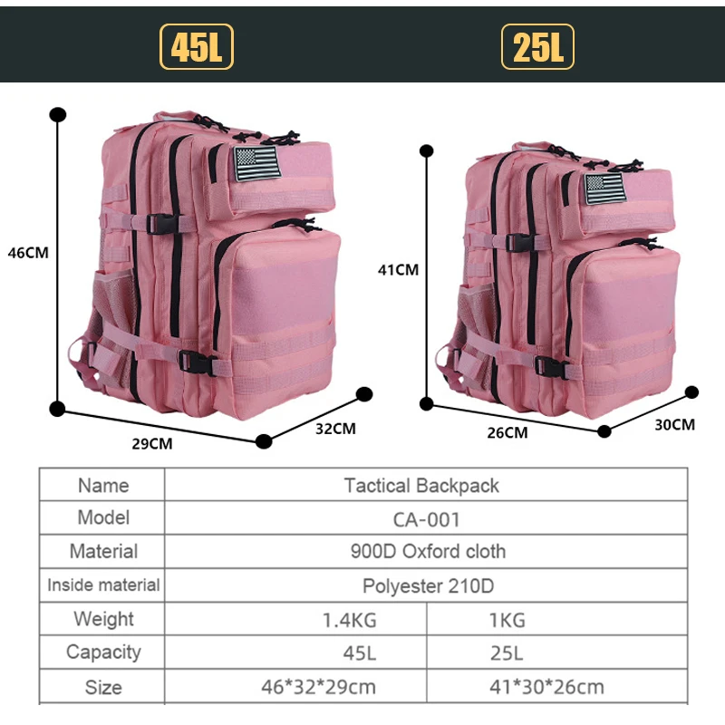 25L/45L 3P Tactical Backpack f – Urban Backpack Tactical recenzja i cena