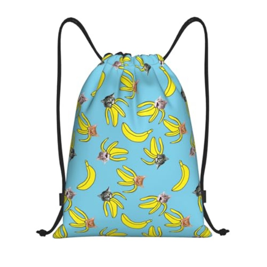 Funny Cat Banana Bananas Draws – Drawstring Gym Bag recenzja i cena