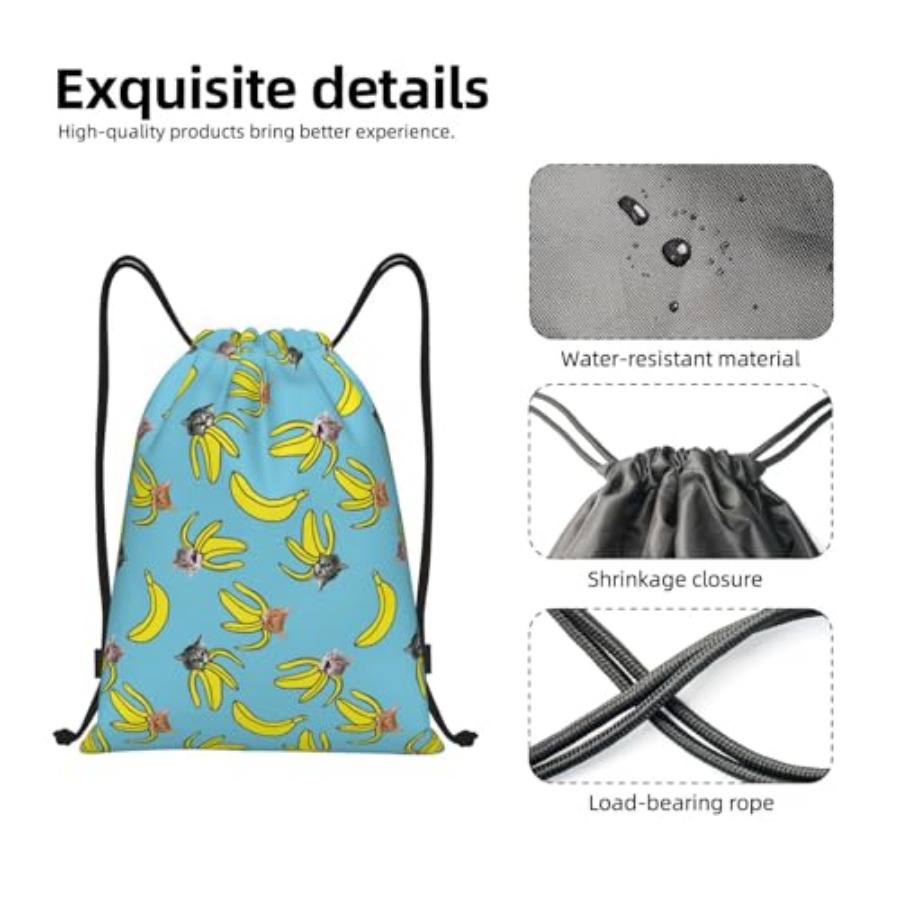 Funny Cat Banana Bananas Draws – Drawstring Gym Bag recenzja i cena